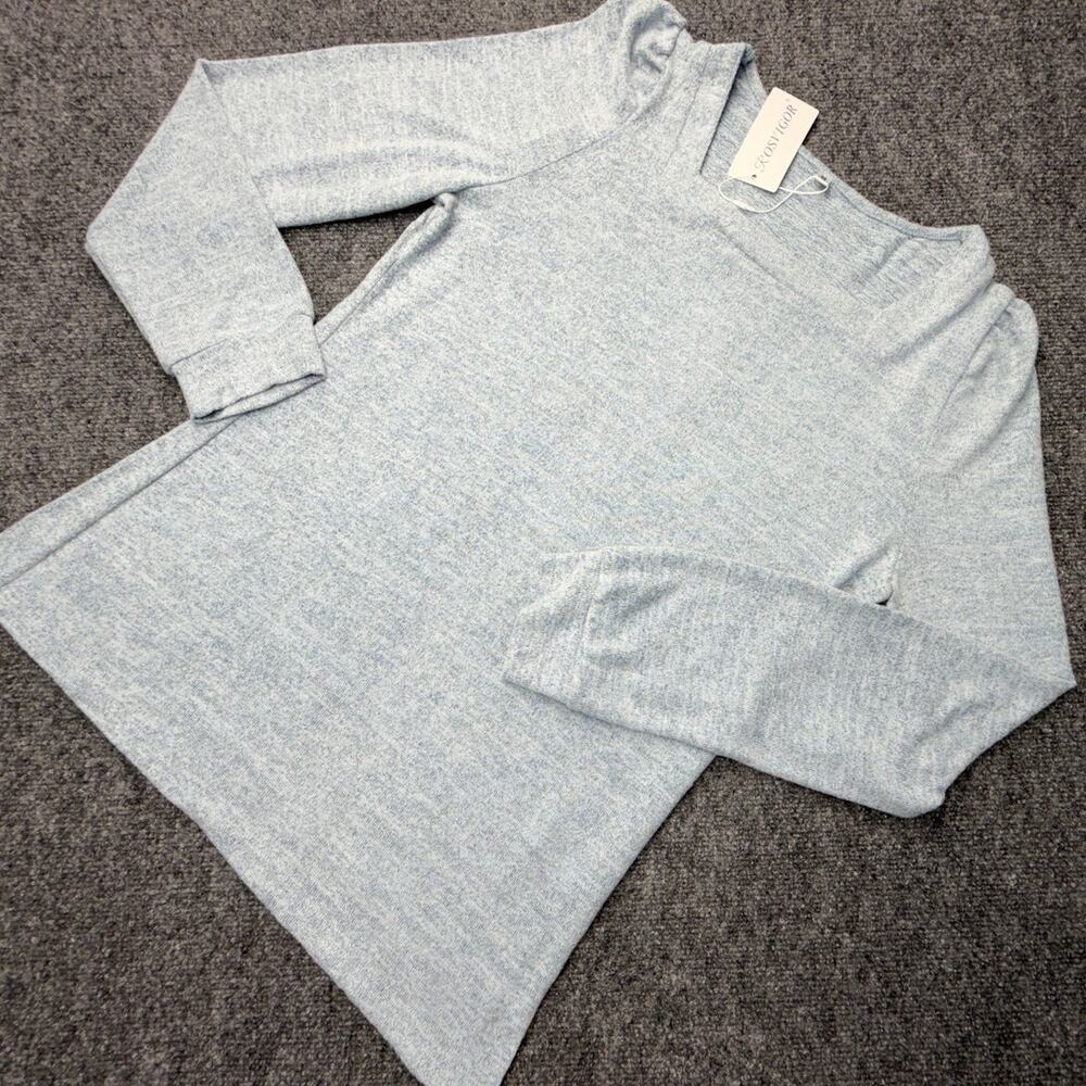 Rosvigor NEW Marled Knit Sweater Light Blue Soft Stretch Womens Medium